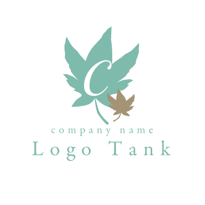 アルファベットcと楓 カエデ を組み合わせたロゴ ロゴタンク 企業 店舗ロゴ シンボルマーク格安作成販売