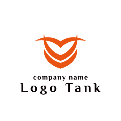 口とハートをイメージした抽象的なロゴ ロゴタンク 企業 店舗ロゴ シンボルマーク格安作成販売
