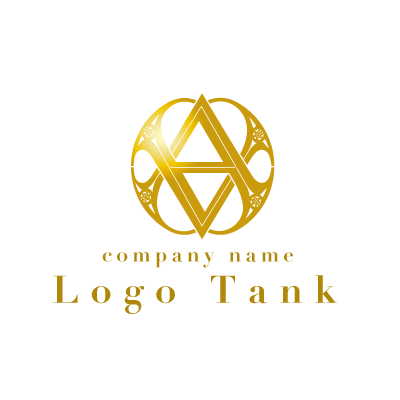 ゴージャス感のあるゴールドのaのロゴ ロゴタンク 企業 店舗ロゴ シンボルマーク格安作成販売