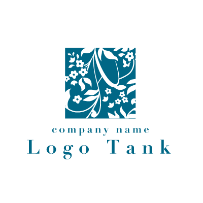 葉や花が美しいナチュラルフローラルのロゴ ロゴタンク 企業 店舗ロゴ シンボルマーク格安作成販売