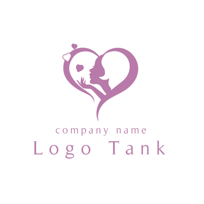 女性 ハートのロゴ ロゴタンク 企業 店舗ロゴ シンボルマーク格安作成販売