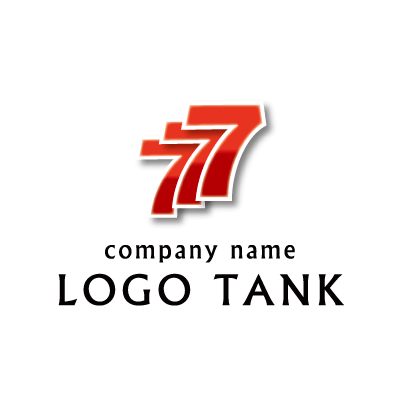 777モチーフロゴ 赤 / レッド / 黒 / ブラック / 影 / グラデーション / ラッキー / ゴージャス / ギャンブル / ロゴマーク / ロゴ / ロゴ制作 / 作成 /,ロゴタンク,ロゴ,ロゴマーク,作成,制作