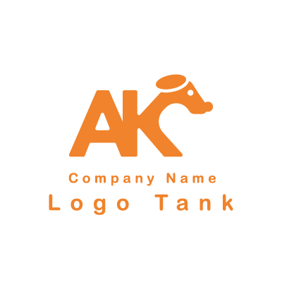 AとKで犬 A / K / 犬 / シンプル / ポップ / クリニック / ペット / ショップ / 動物 / ロゴ作成 / ロゴマーク / ロゴ / 制作 /,ロゴタンク,ロゴ,ロゴマーク,作成,制作