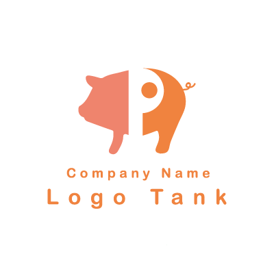 豚とpのロゴ ロゴタンク 企業 店舗ロゴ シンボルマーク格安作成販売