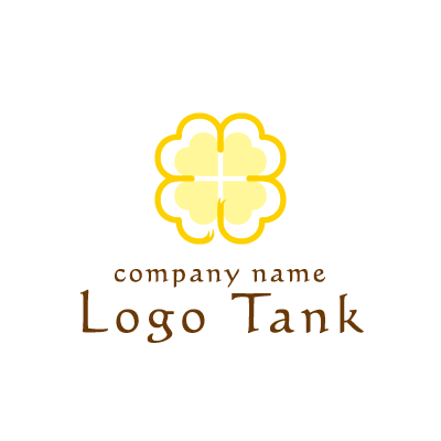 黄色いクローバーロゴ ロゴタンク 企業 店舗ロゴ シンボルマーク格安作成販売