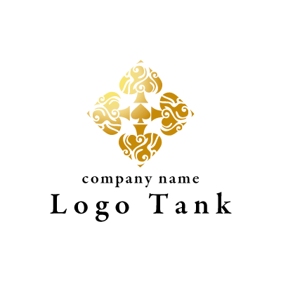 スペードがモチーフのゴージャスなゴールドロゴ ロゴタンク 企業 店舗ロゴ シンボルマーク格安作成販売