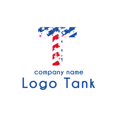 アメリカンな文字 T ロゴ ロゴタンク 企業 店舗ロゴ シンボルマーク格安作成販売