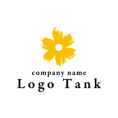 黄色い花モチーフロゴ ロゴタンク 企業 店舗ロゴ シンボルマーク格安作成販売