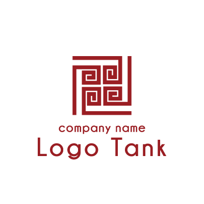 四角な中国風ロゴ ロゴタンク 企業 店舗ロゴ シンボルマーク格安作成販売