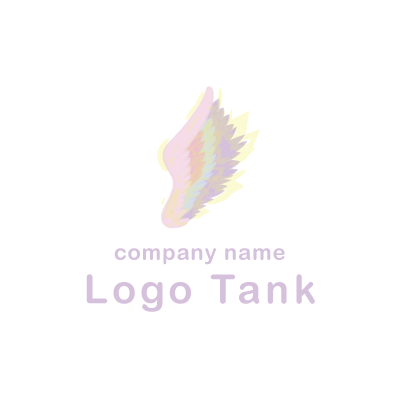 パステルカラー羽のロゴ ロゴタンク 企業 店舗ロゴ シンボルマーク格安作成販売