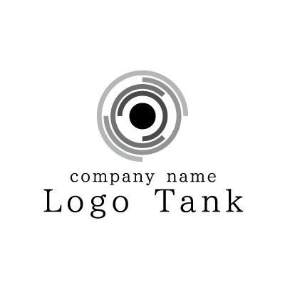 グレーの重なり合うサークルのロゴ ロゴタンク 企業 店舗ロゴ シンボルマーク格安作成販売