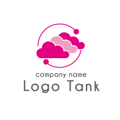 ポップな雲のロゴ クラウド / クラウドサービス / ネット / IT / フレンドリー / 運営 / 管理 / 雲 / ポップ / ピンク / ロゴ / 作成 / 販売 /,ロゴタンク,ロゴ,ロゴマーク,作成,制作