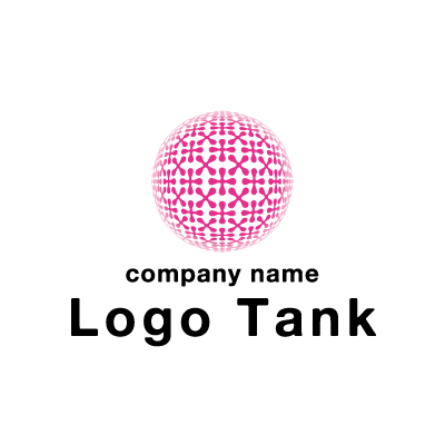 ピンク柄の球体ロゴ ロゴタンク 企業 店舗ロゴ シンボルマーク格安作成販売