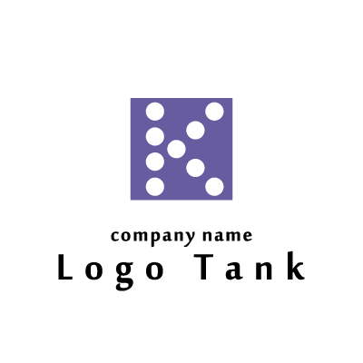 紫の背景に白い丸で ｋ を表したロゴ ロゴタンク 企業 店舗ロゴ シンボルマーク格安作成販売