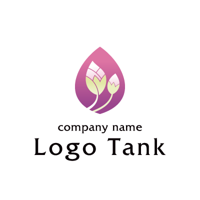 花びらとつぼみのイラストのロゴ ロゴタンク 企業 店舗ロゴ シンボルマーク格安作成販売