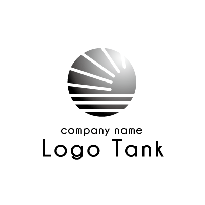 太陽と波を表現したクールな球体のロゴ ロゴタンク 企業 店舗ロゴ シンボルマーク格安作成販売