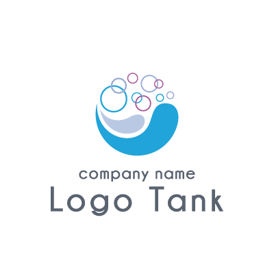 水と泡をモチーフにしたロゴ ロゴタンク 企業 店舗ロゴ シンボルマーク格安作成販売