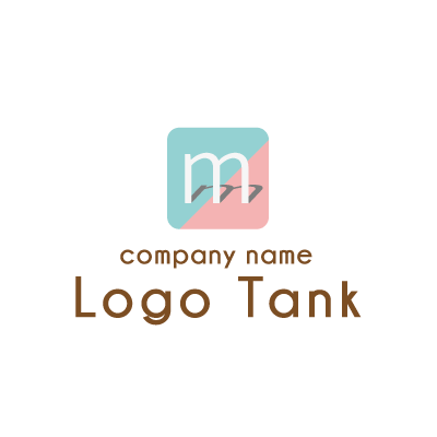 パステル背景のmのロゴ ロゴタンク 企業 店舗ロゴ シンボルマーク格安作成販売