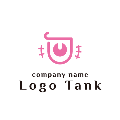 笑いモチーフのロゴ ピンク / 黒 / ブラック / 口 / 笑顔 / 楽しい / 明るい / 元気 / ロゴマーク / ロゴ / ロゴ制作 / 作成 /,ロゴタンク,ロゴ,ロゴマーク,作成,制作