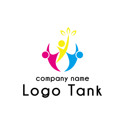 楽しそうな３色のロゴ ロゴタンク 企業 店舗ロゴ シンボルマーク格安作成販売