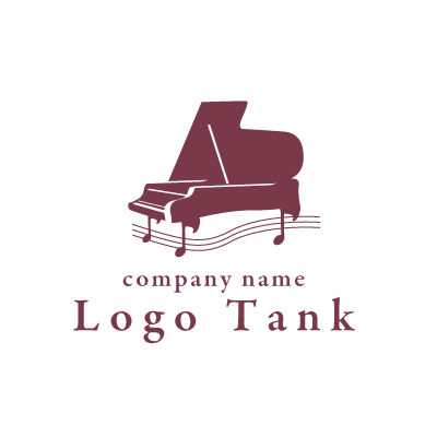グランドピアノと音符のロゴマーク