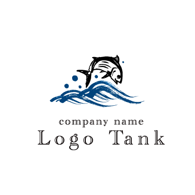 元気に跳ねるカツオのロゴ ロゴタンク 企業 店舗ロゴ シンボルマーク格安作成販売