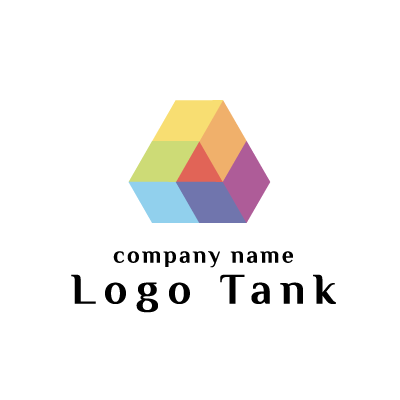 カラフルな幾何学模様のロゴ ロゴタンク 企業 店舗ロゴ シンボルマーク格安作成販売