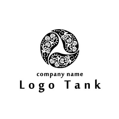 三つ巴のペイズリーなロゴ ロゴタンク 企業 店舗ロゴ シンボルマーク格安作成販売