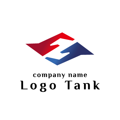 上下に向かう矢印のロゴ ロゴタンク 企業 店舗ロゴ シンボルマーク格安作成販売
