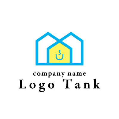 重なっている五角形のロゴ ロゴタンク 企業 店舗ロゴ シンボルマーク格安作成販売