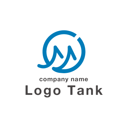 釣針と波を組み合わせたスタイリッシュなロゴ ロゴタンク 企業 店舗ロゴ シンボルマーク格安作成販売