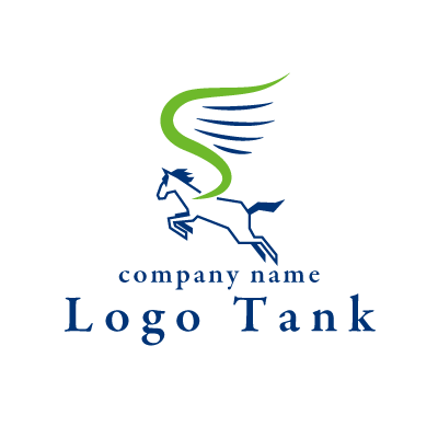 Sをモチーフとしたペガサスのロゴ ロゴタンク 企業 店舗ロゴ シンボルマーク格安作成販売