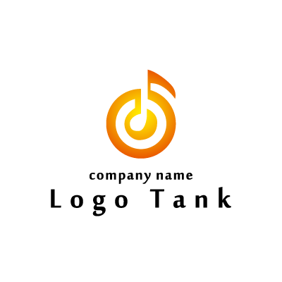 音符と電源を組み合わせたロゴ ロゴタンク 企業 店舗ロゴ シンボルマーク格安作成販売