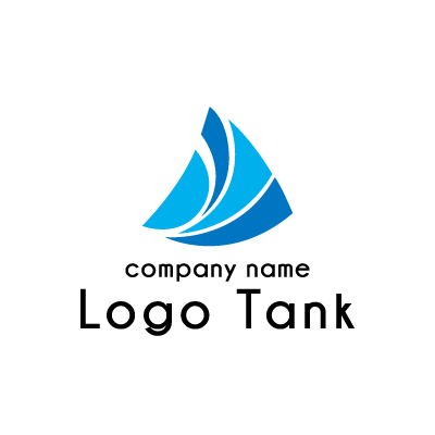 2種類の青で扇形のようなロゴ ロゴタンク 企業 店舗ロゴ シンボルマーク格安作成販売