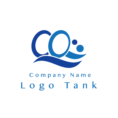 CとOと海のロゴ 青 / C / O / シンプル / クール / 海 / 建築 / IT / ショップ / ロゴ作成 / ロゴマーク / ロゴ / 制作 /,ロゴタンク,ロゴ,ロゴマーク,作成,制作