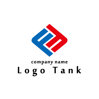 赤と青のｆを組み合わせたロゴ ロゴタンク 企業 店舗ロゴ シンボルマーク格安作成販売