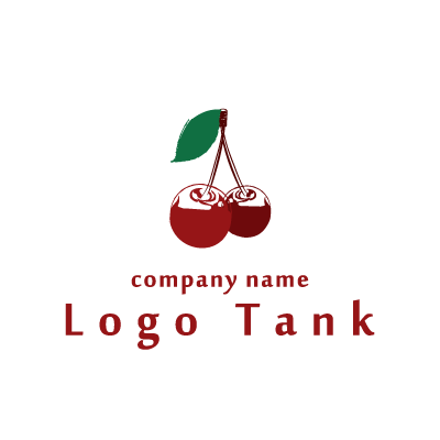 手書き風のレトロなさくらんぼロゴ ロゴタンク 企業 店舗ロゴ シンボルマーク格安作成販売