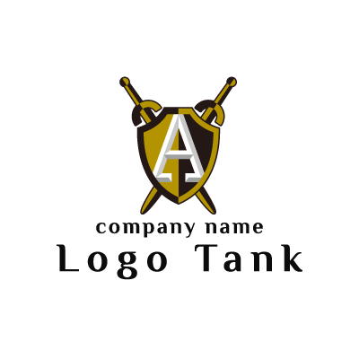 盾とAのロゴ