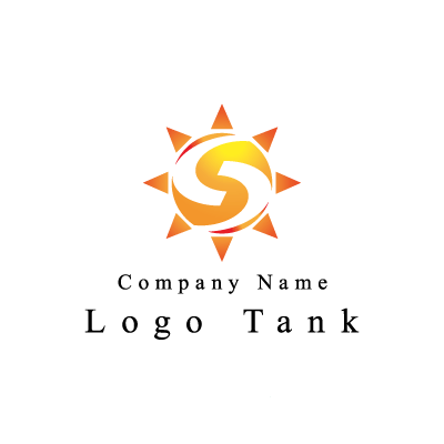 Sと太陽のロゴ ロゴタンク 企業 店舗ロゴ シンボルマーク格安作成販売