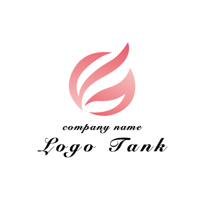 丸いピンクのロゴ ロゴタンク 企業 店舗ロゴ シンボルマーク格安作成販売