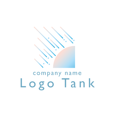 雨と傘を組み合わせた不思議なカラーのロゴ ロゴタンク 企業 店舗ロゴ シンボルマーク格安作成販売