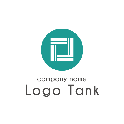 正方形と円のロゴ ロゴタンク 企業 店舗ロゴ シンボルマーク格安作成販売