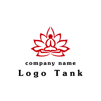 蓮の上に座る仏のロゴ ロゴタンク 企業 店舗ロゴ シンボルマーク格安作成販売