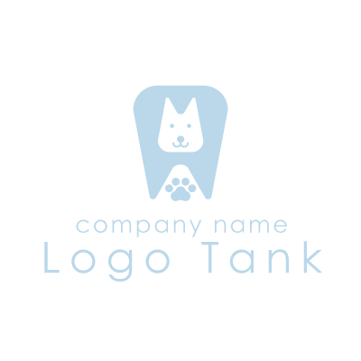 犬と歯と肉球のロゴ ロゴタンク 企業 店舗ロゴ シンボルマーク格安作成販売