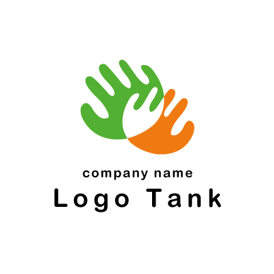 手と手を合わせ タッチ する様子のロゴ ロゴタンク 企業 店舗ロゴ シンボルマーク格安作成販売