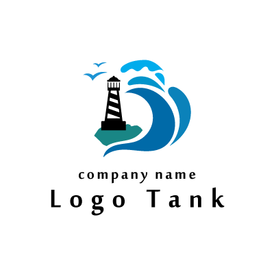 高波と灯台のロゴ