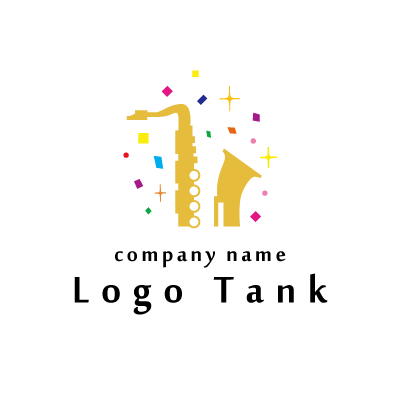 奏でる演奏で心の中が輝くイメージを 色とりどりの紙吹雪で表現したロゴ ロゴタンク 企業 店舗ロゴ シンボルマーク格安作成販売