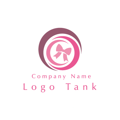 リボンのロゴ ピンク / リボン / シンプル / キュート / 美容 / サロン / ショップ / 女性 / ロゴ作成 / ロゴマーク / ロゴ / 制作 /,ロゴタンク,ロゴ,ロゴマーク,作成,制作