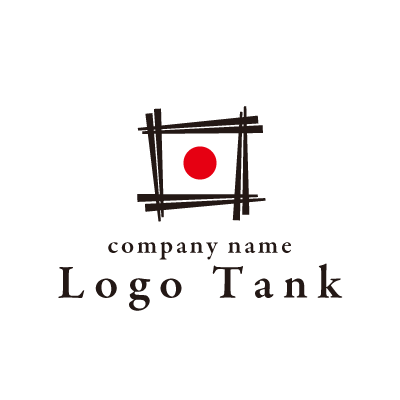 箸と日の丸のロゴ ロゴタンク 企業 店舗ロゴ シンボルマーク格安作成販売