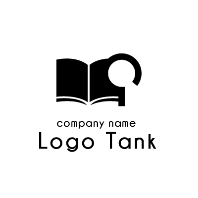 本と虫眼鏡のロゴ ロゴタンク 企業 店舗ロゴ シンボルマーク格安作成販売